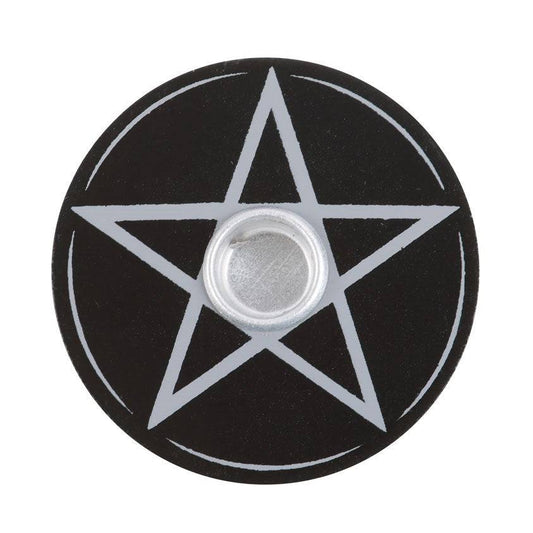 Pentagram Round Spell Candle Holder - Crystal Nest