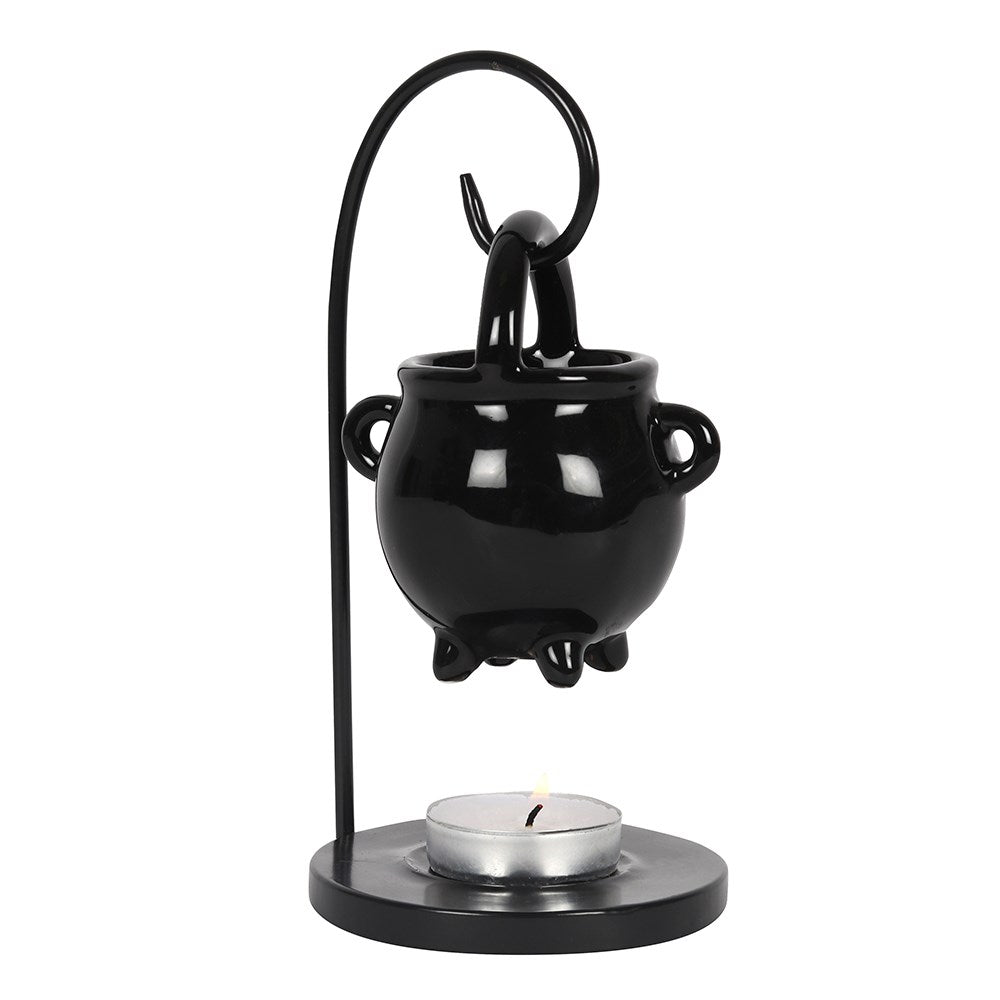 Black Hanging Cauldron Oil Burner - Crystal Nest
