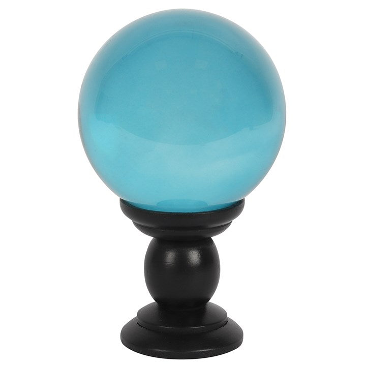 Blue Crystal Ball on Black Stand - 130mm - Crystal Nest