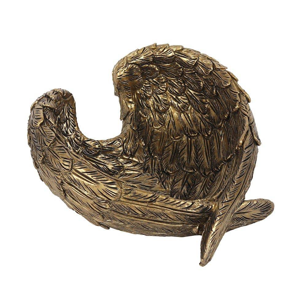 Antique Gold Angel Wing Jewellery Dish - Crystal Nest
