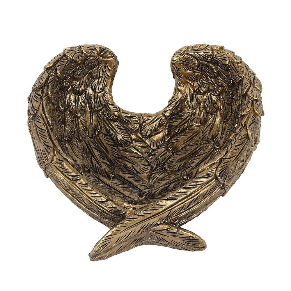 Antique Gold Angel Wing Jewellery Dish - Crystal Nest