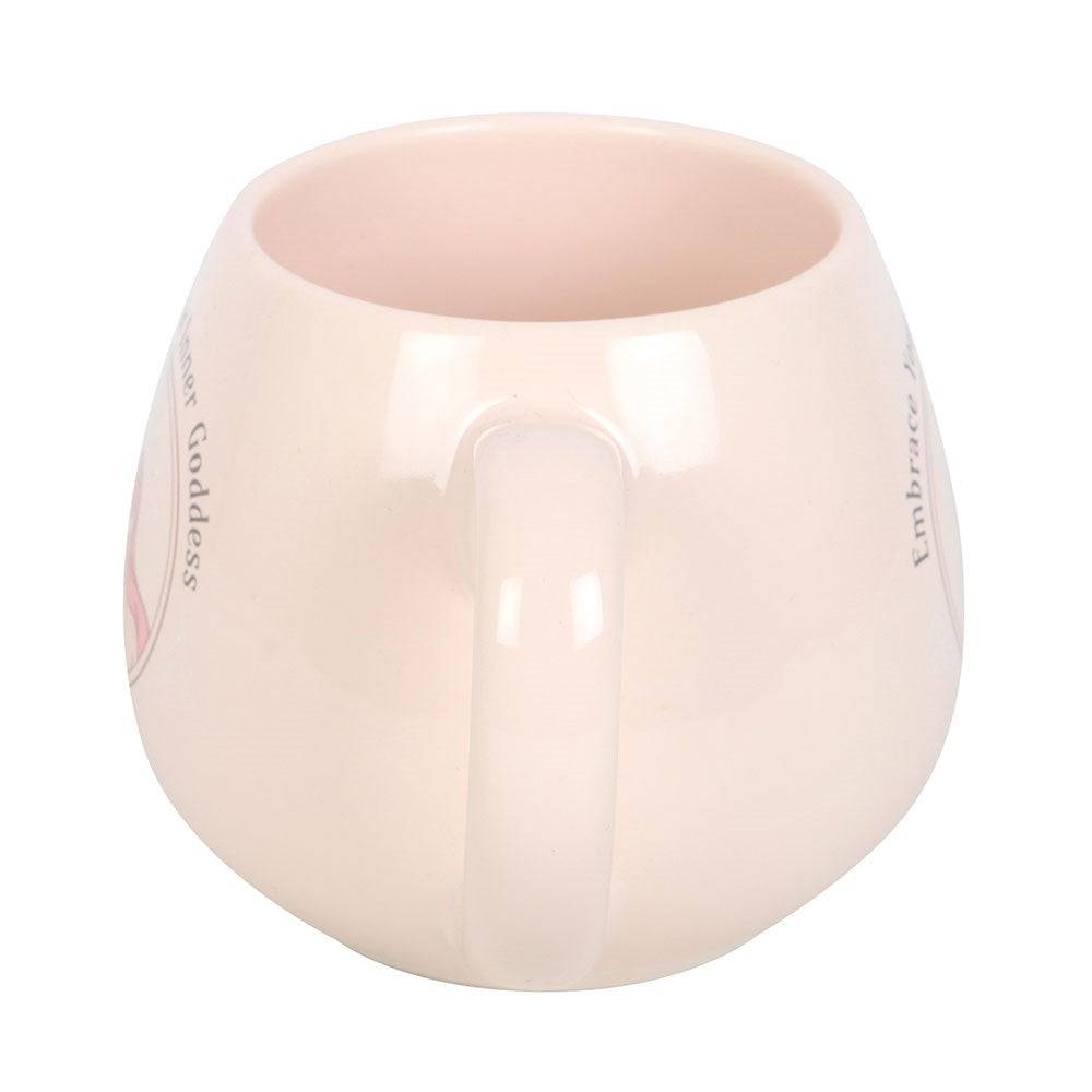 Embrace Your Inner Goddess Rounded Mug – Feminine Pastel Pink Coffee & Tea Cup - Crystal Nest