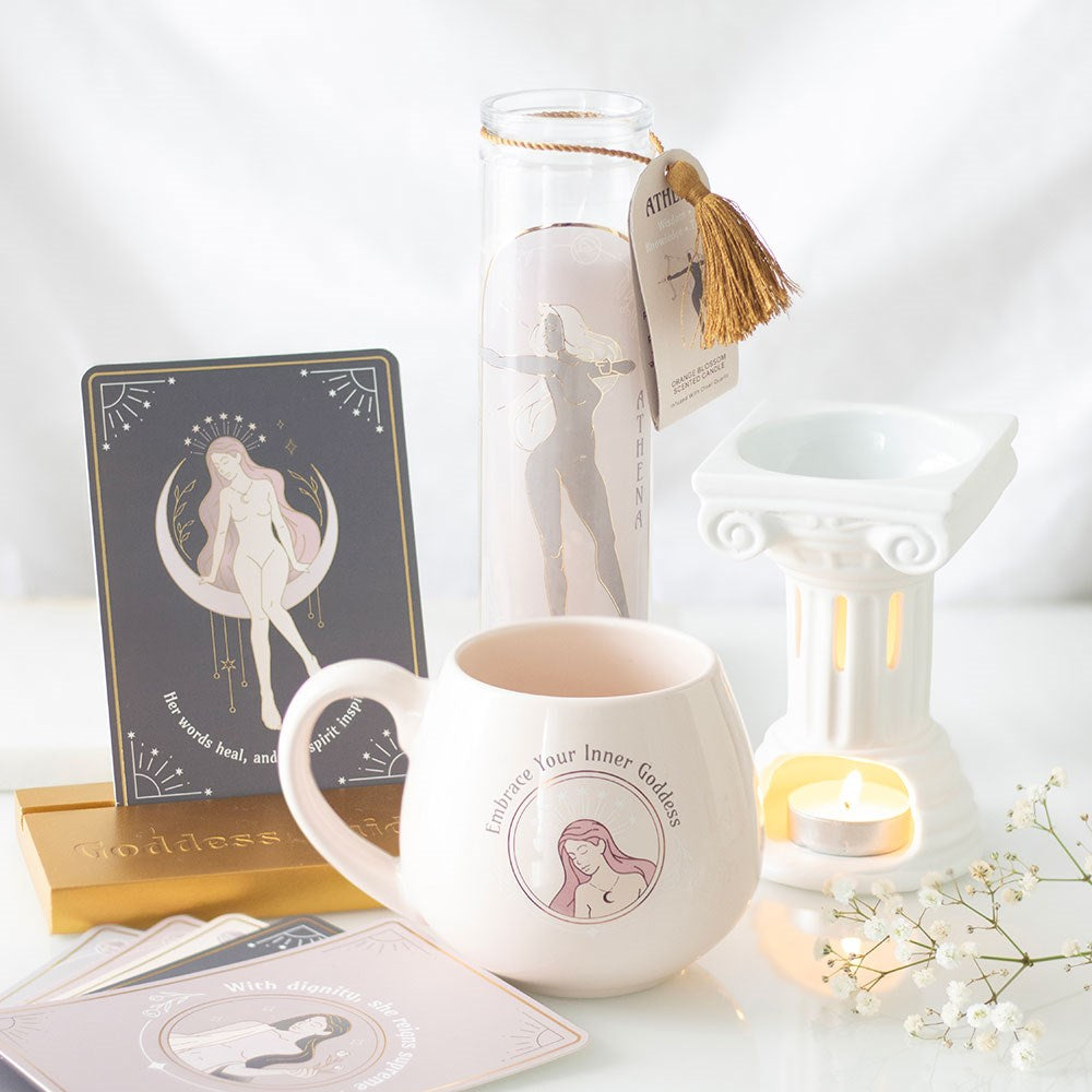 Embrace Your Inner Goddess Rounded Mug – Feminine Pastel Pink Coffee & Tea Cup - Crystal Nest