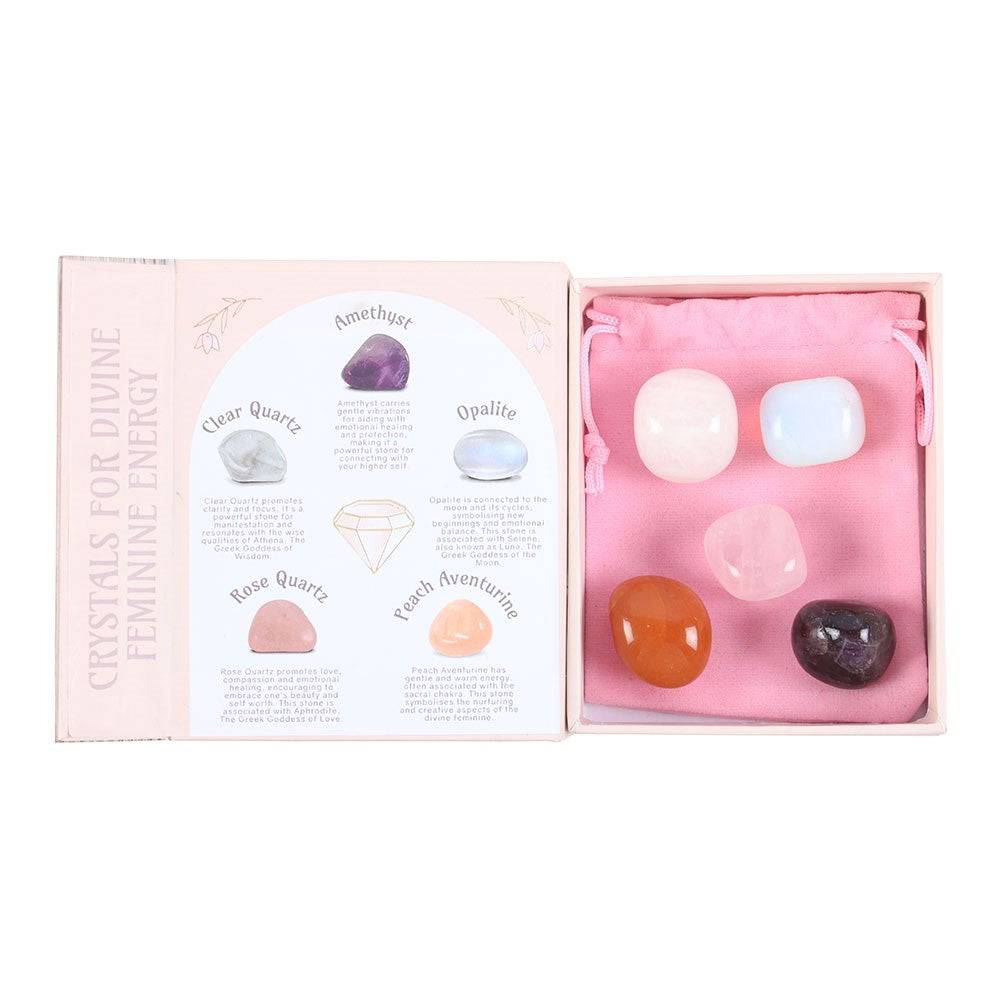 Set of 5 Crystals for Divine Feminine Energy – Balance, Intuition & Empowerment - Crystal Nest
