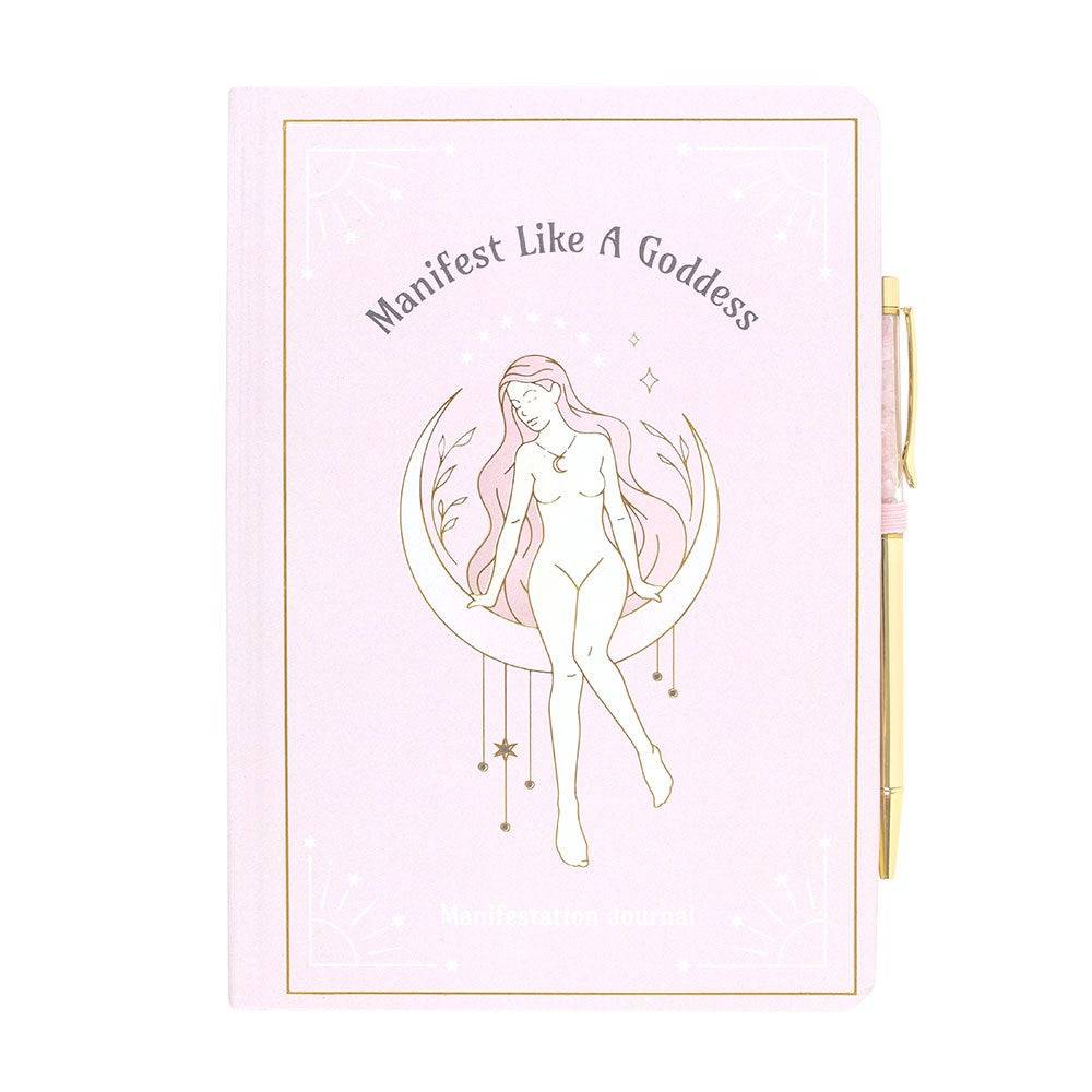 Goddess Energy A5 Manifestation Journal & Rose Quartz Crystal Pen - Crystal Nest