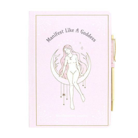 Goddess Energy A5 Manifestation Journal & Rose Quartz Crystal Pen - Crystal Nest