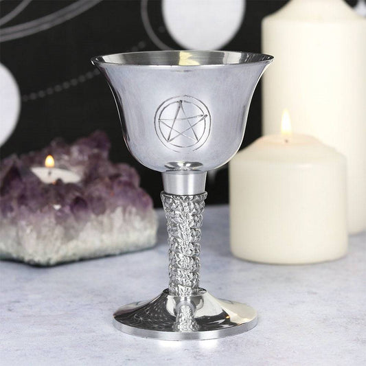 Silver Metal Pentagram Chalice - Crystal Nest