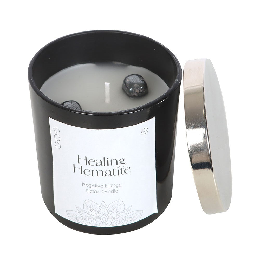 Healing Hematite Detox Candle | Grounding Energy Cleanse - Crystal Nest
