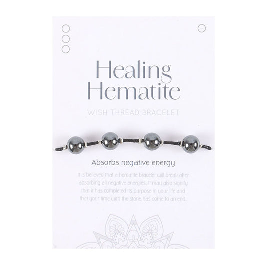 Healing Hematite Wish Bracelet – Absorbs Negative Energy - Crystal Nest