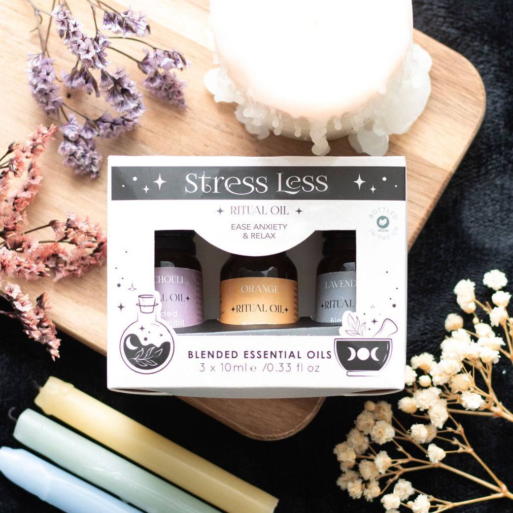 Stress Less Ritual Blended Essential Oils - Set of 3 - Crystal Nest