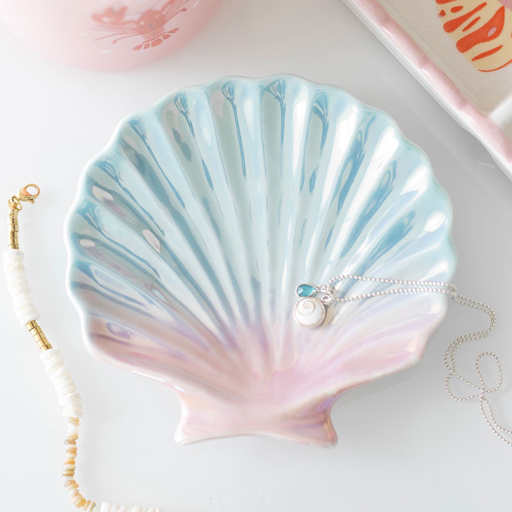 Iridescent Shell Trinket Dish | Jewellery & Accessory Holder - Crystal Nest