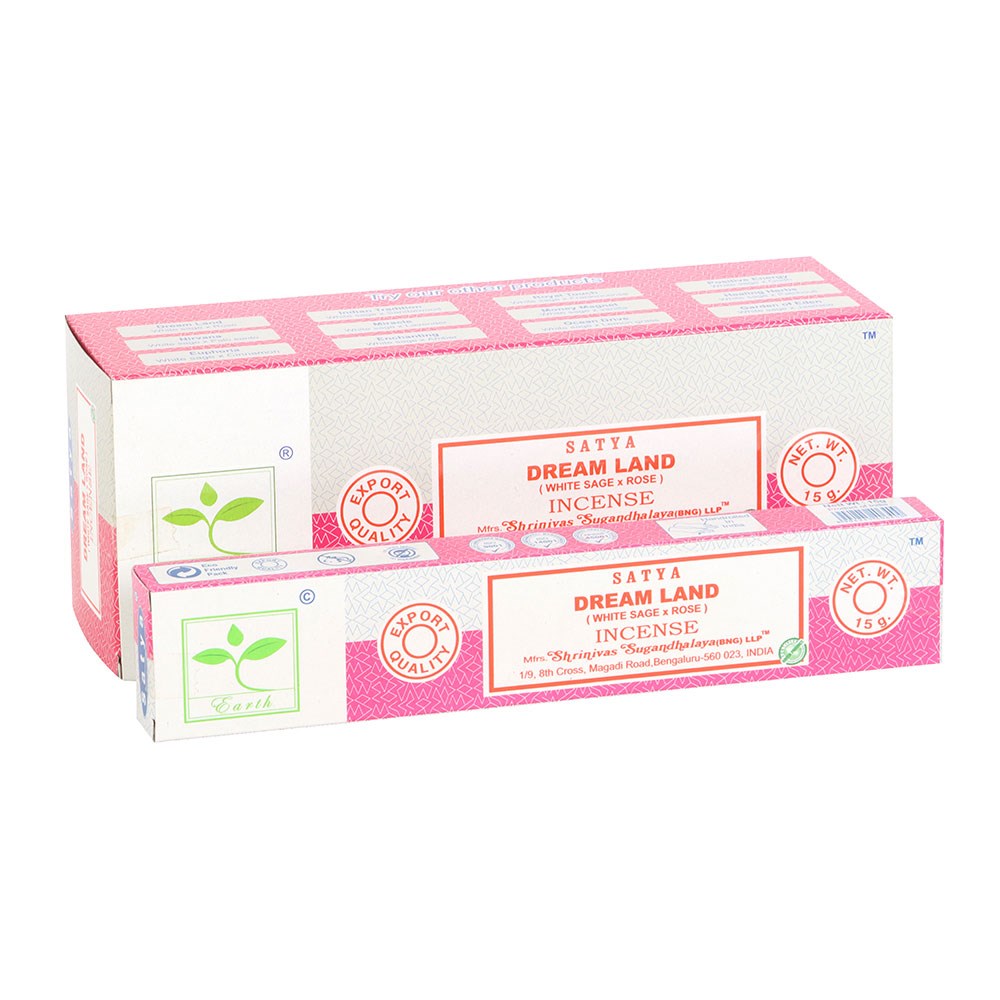 Dream Land Earth Incense by Satya – White Sage & Rose - Crystal Nest