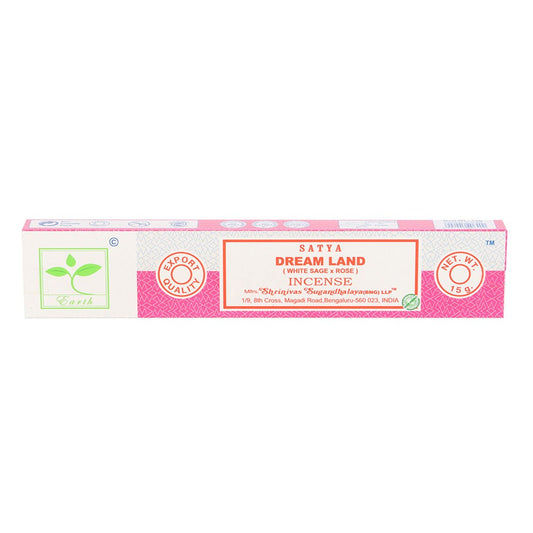 Dream Land Earth Incense by Satya – White Sage & Rose - Crystal Nest