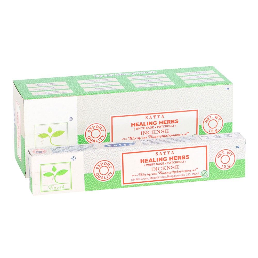 Healing Herbs Earth Incense by Satya – White Sage & Patchouli - Crystal Nest
