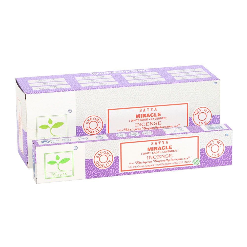 Miracle Earth Incense by Satya – White Sage & Lavender - Crystal Nest