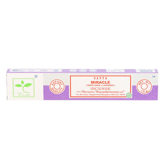 Miracle Earth Incense by Satya – White Sage & Lavender - Crystal Nest
