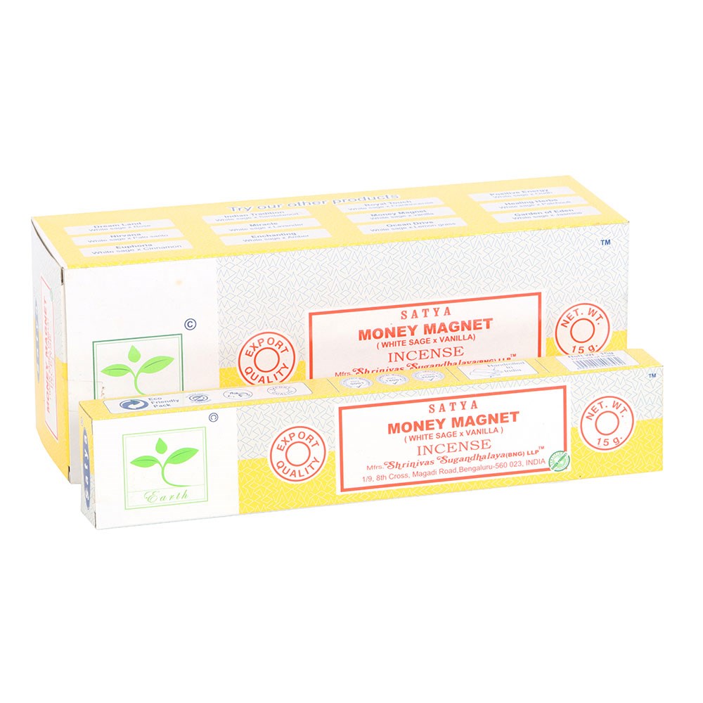 Money Magnet Earth Incense by Satya – White Sage & Vanilla - Crystal Nest
