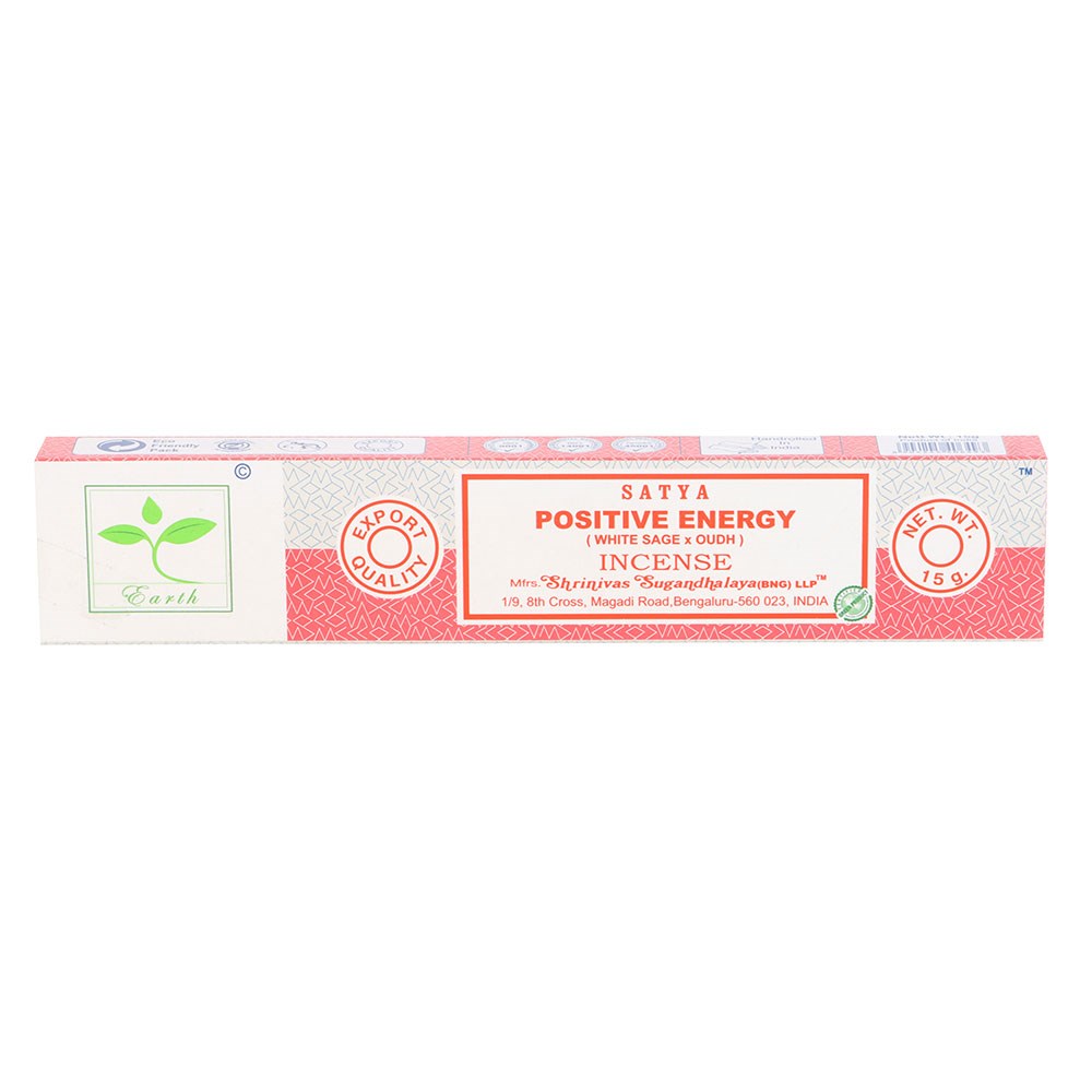 Positive Energy Earth Incense by Satya – White Sage & Oudh - Crystal Nest