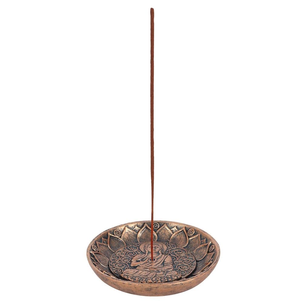 Antique Copper Buddha Incense Holder - Crystal Nest