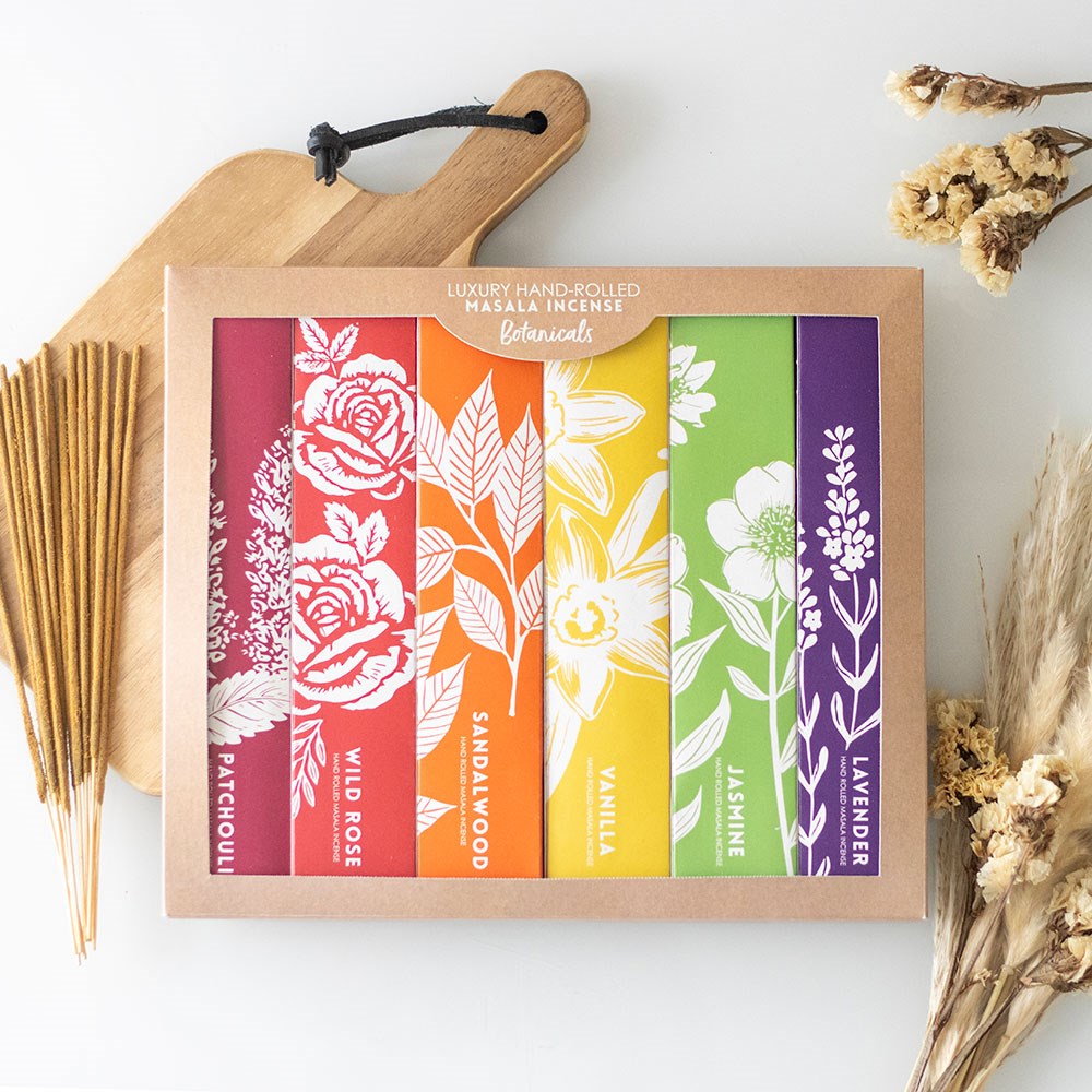 Aromatic Botanical Masala Incense Stick Set | 6 Pack - Crystal Nest