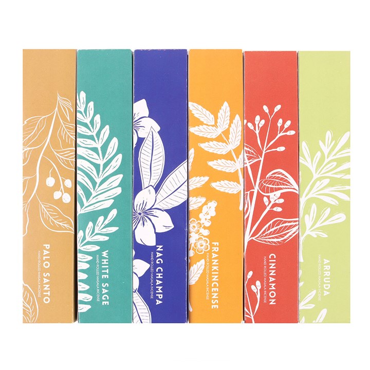 Exotic Botanical Masala Incense Stick Set | 6 Pack - Crystal Nest