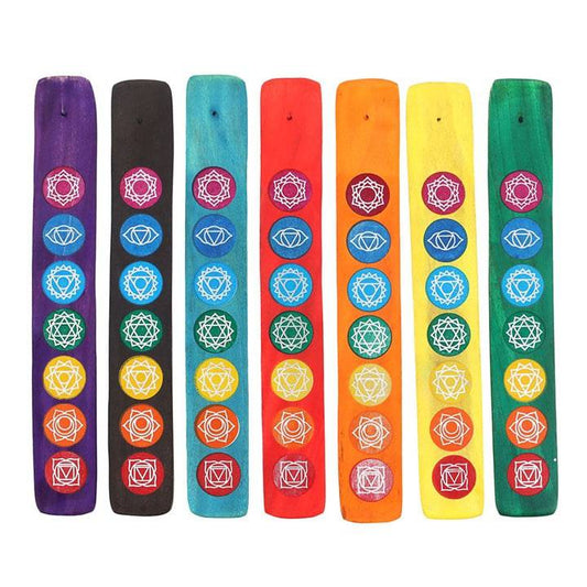 Chakra Wooden Incense Holders - Set of 7 - Crystal Nest