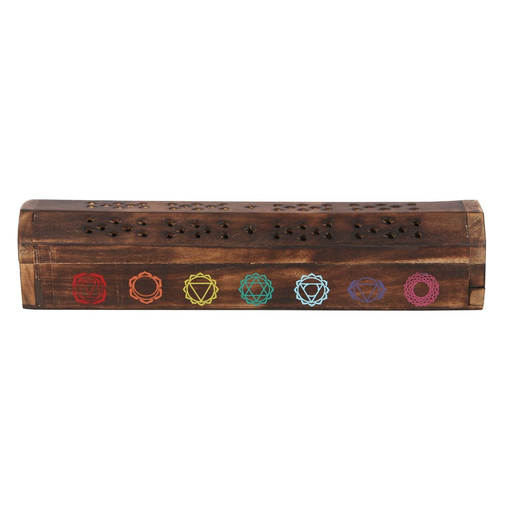 Chakra Incense Box Gift Set | Holder and Storage for Sticks & Cones - Crystal Nest