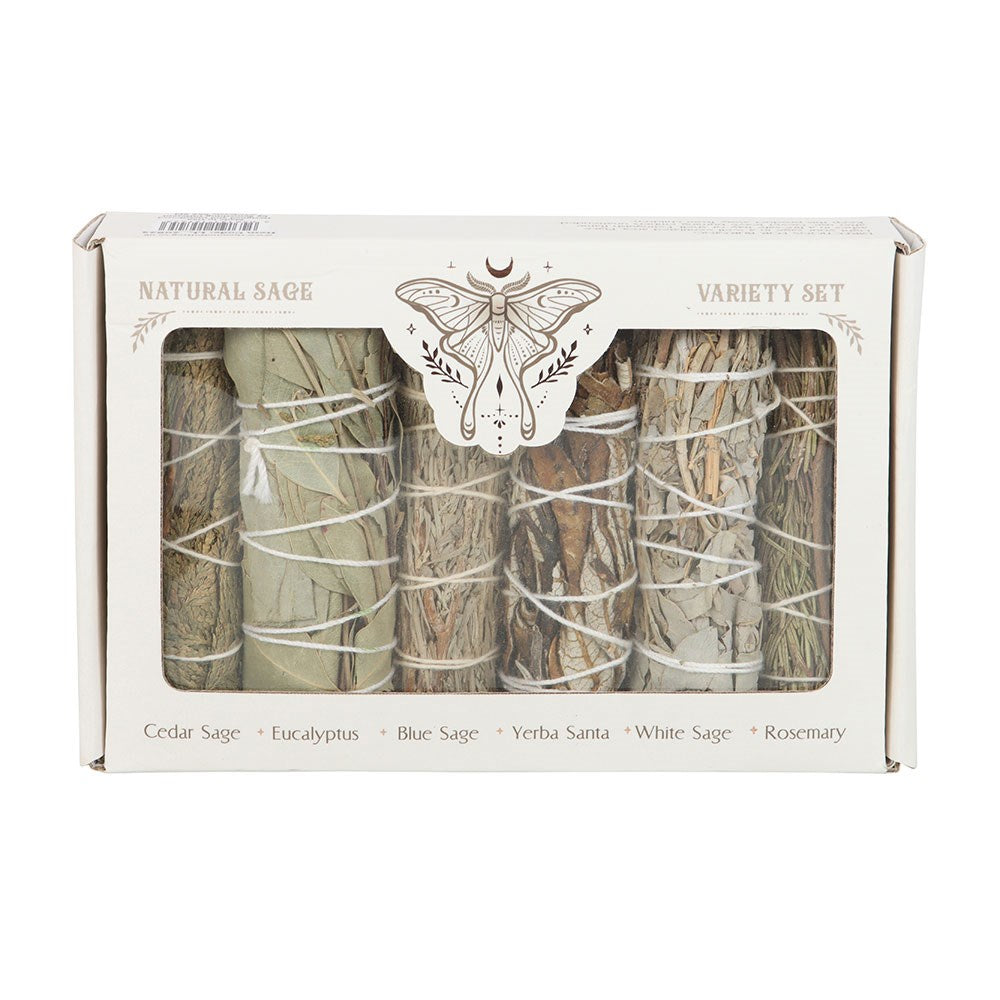Sage Smudge Stick Variety Set | 6 Sacred Herbs for Cleansing, Protection & Prosperity - Crystal Nest