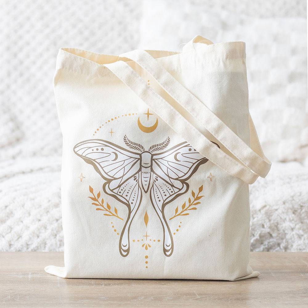 Light Luna Moth Polycotton Tote Bag - Crystal Nest