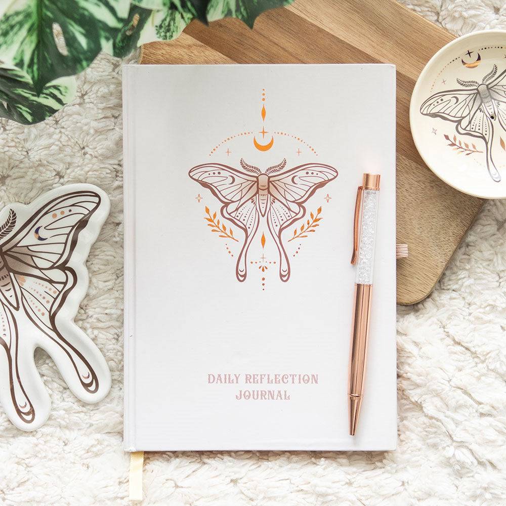 Luna Moth Daily Reflection Journal - Crystal Nest