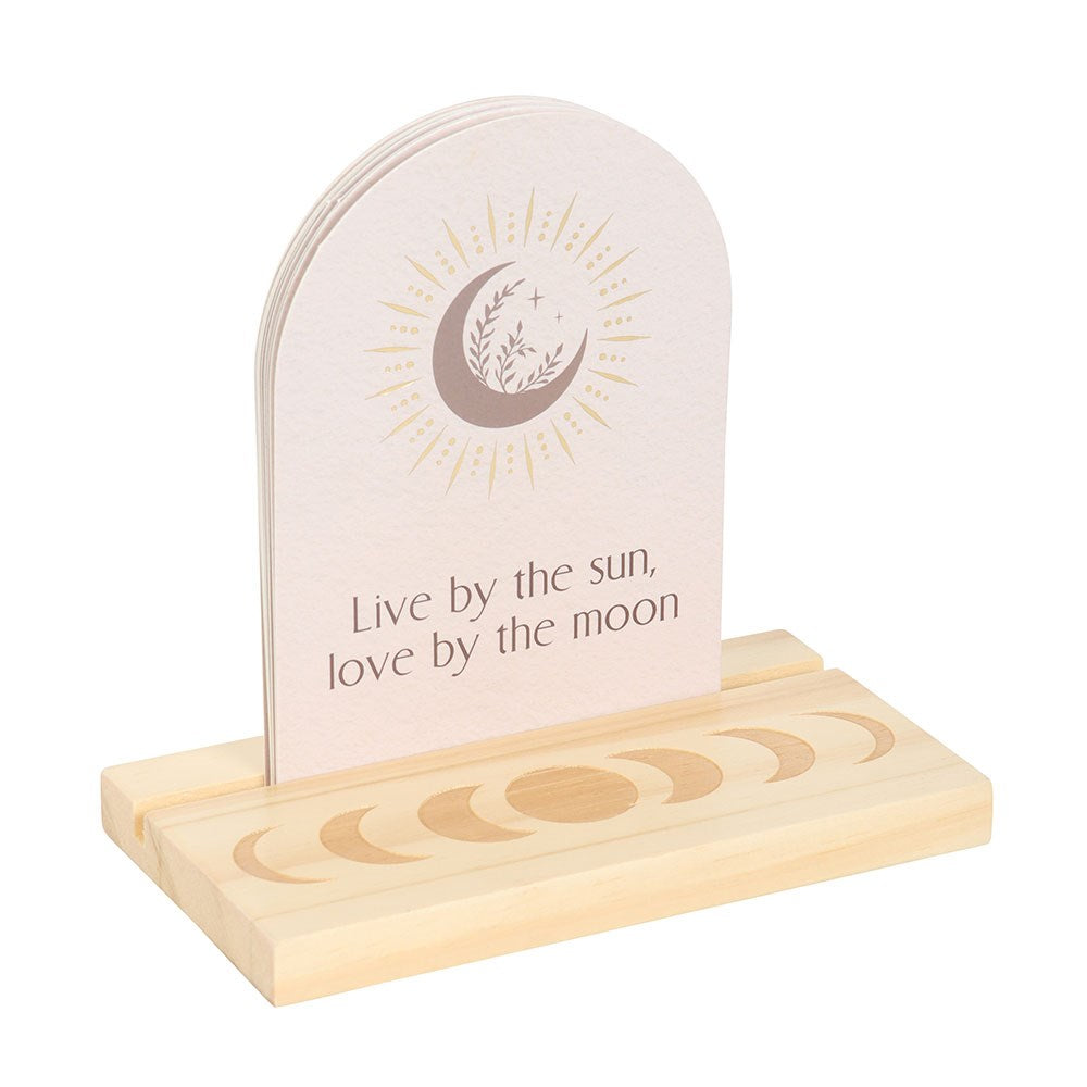Luna Moth Affirmation Cards with Wooden Stand - Crystal Nest