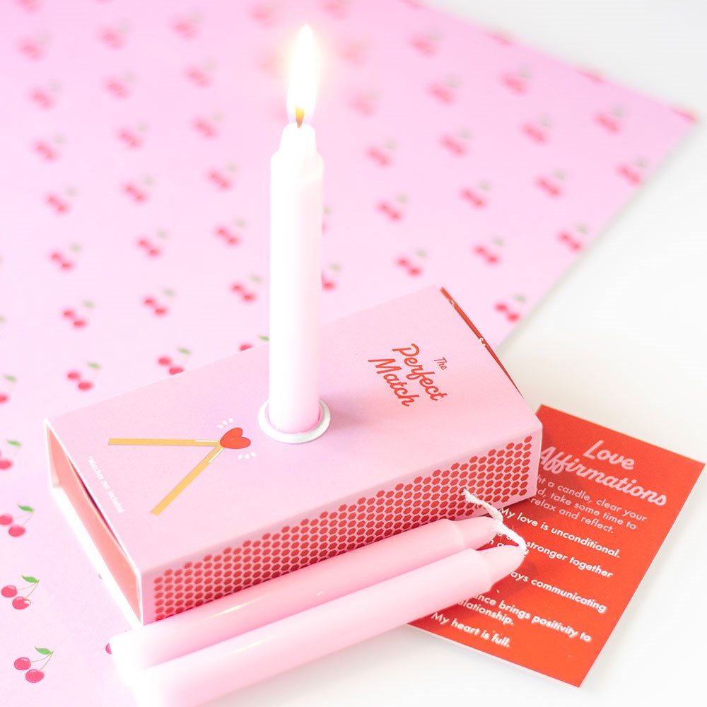 The Perfect Match - Love Affirmation Candle Set - Crystal Nest