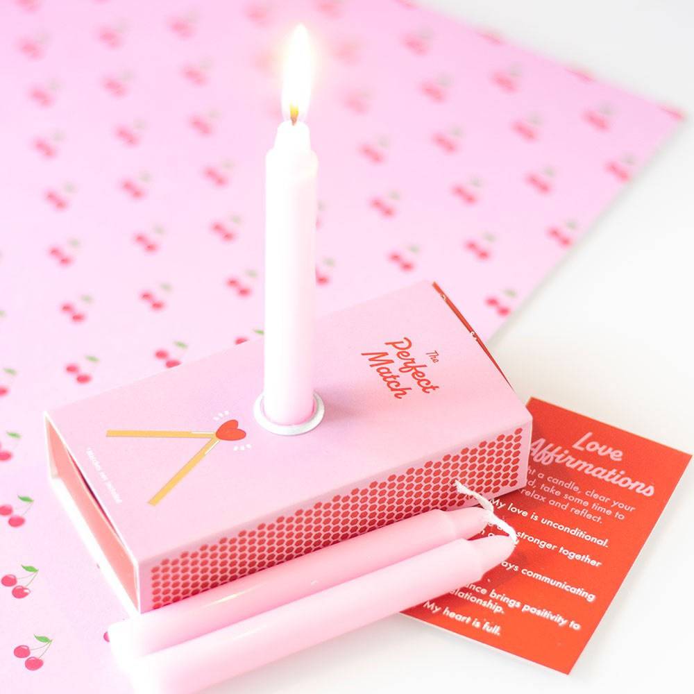 The Perfect Match - Love Affirmation Candle Set - Crystal Nest