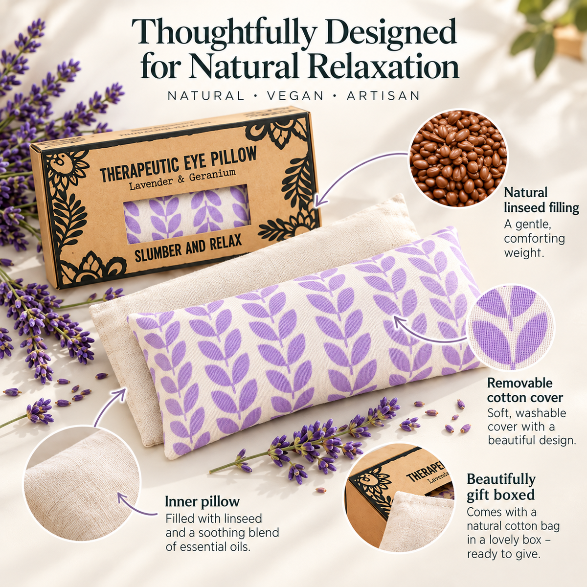 Lavender Aromatherapy Eye Pillow | Slumber & Relax