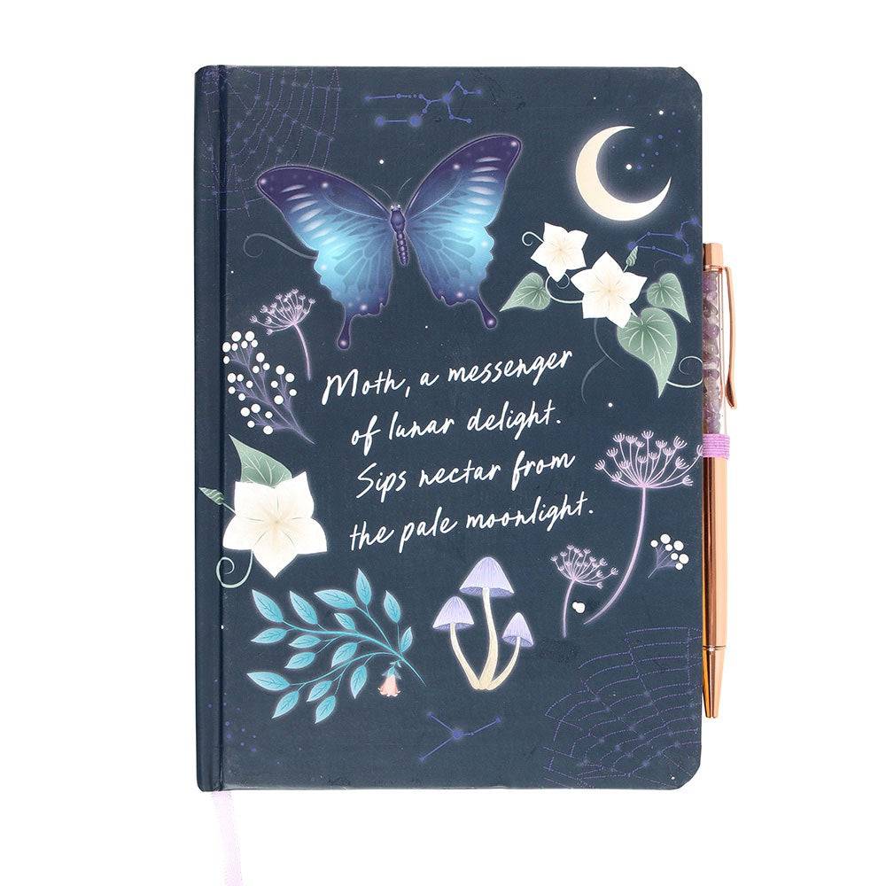 Midnight Moth Journal with Amethyst Pen - Crystal Nest