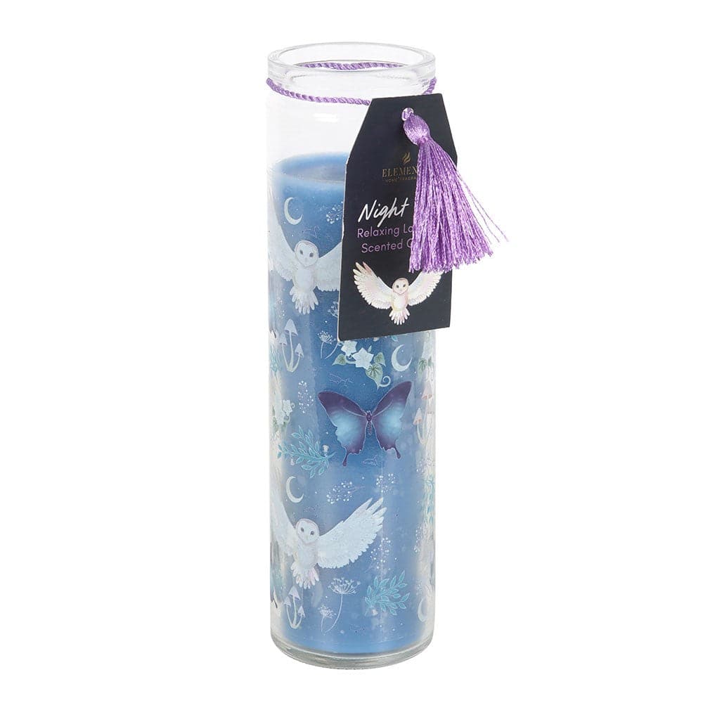 Night Owl Relaxing Lavender Glass Tube Candle - Crystal Nest