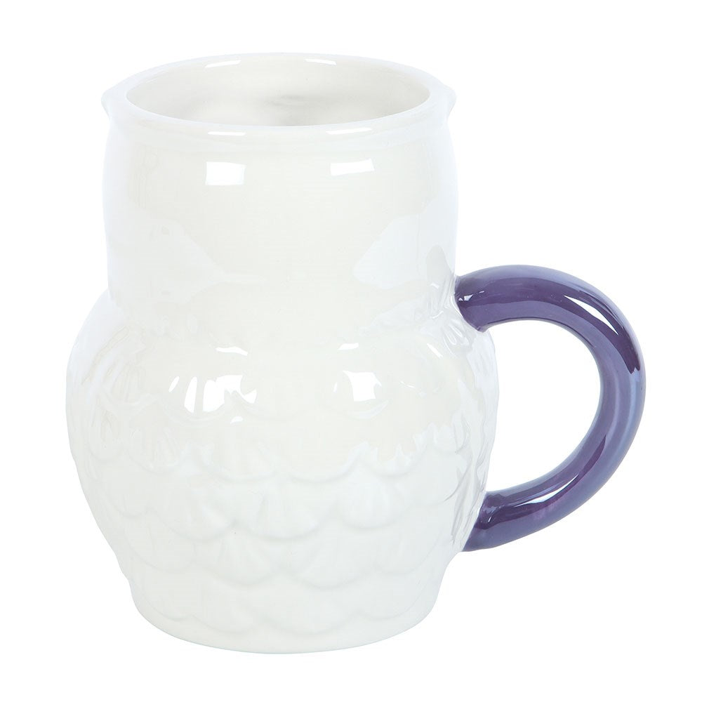 Owl-Shaped Iridescent Mug - Crystal Nest