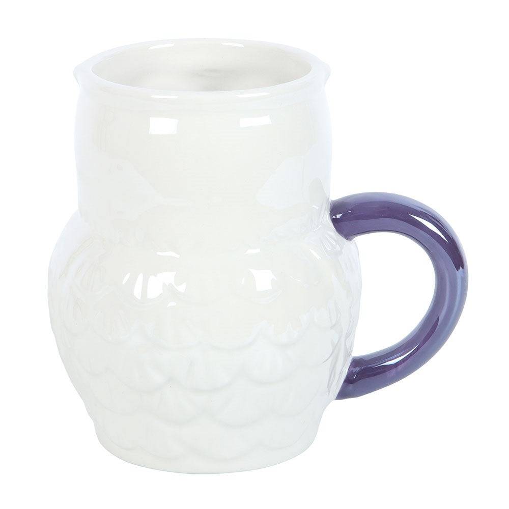 Owl-Shaped Iridescent Mug - Crystal Nest