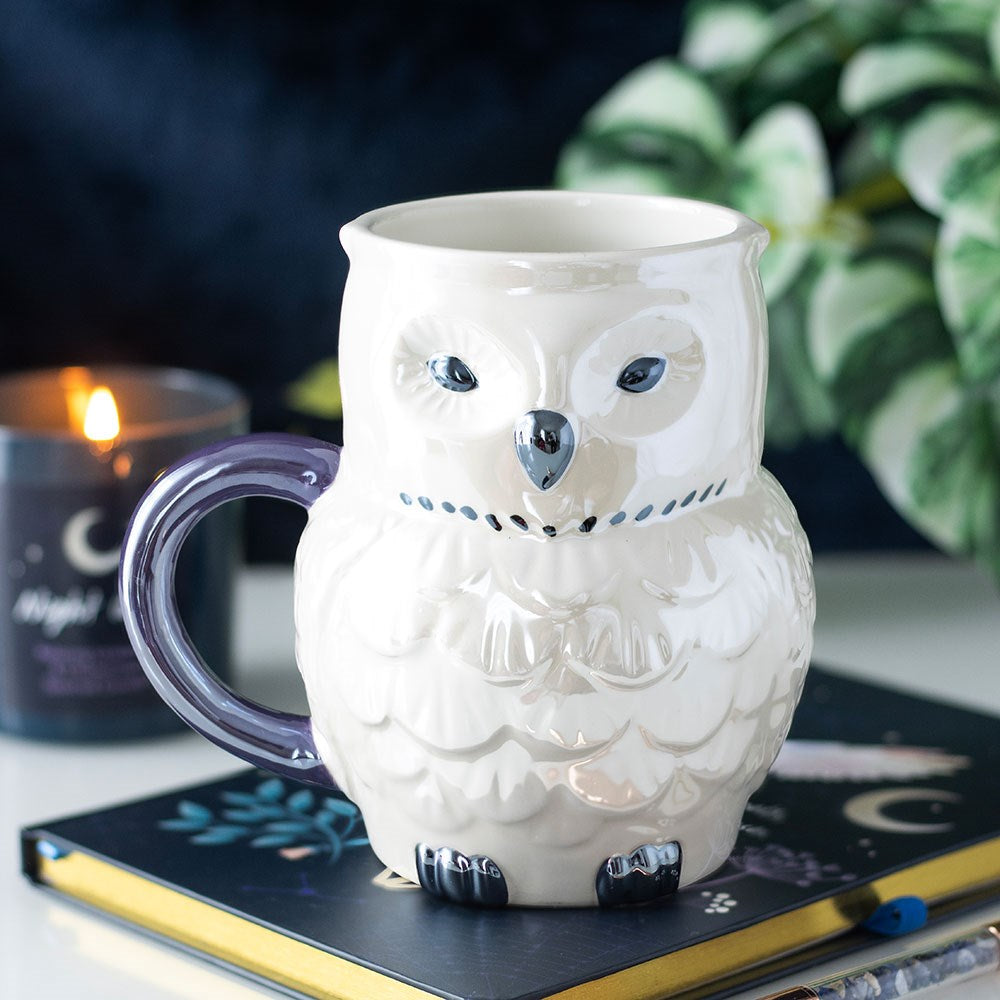 Owl-Shaped Iridescent Mug - Crystal Nest