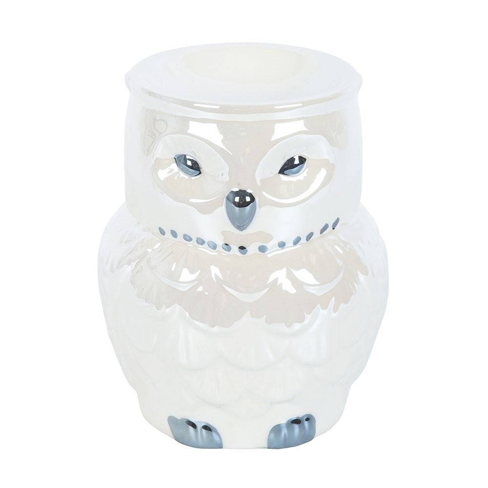 Owl-Shaped Iridescent Oil Burner and Wax Warmer - Crystal Nest
