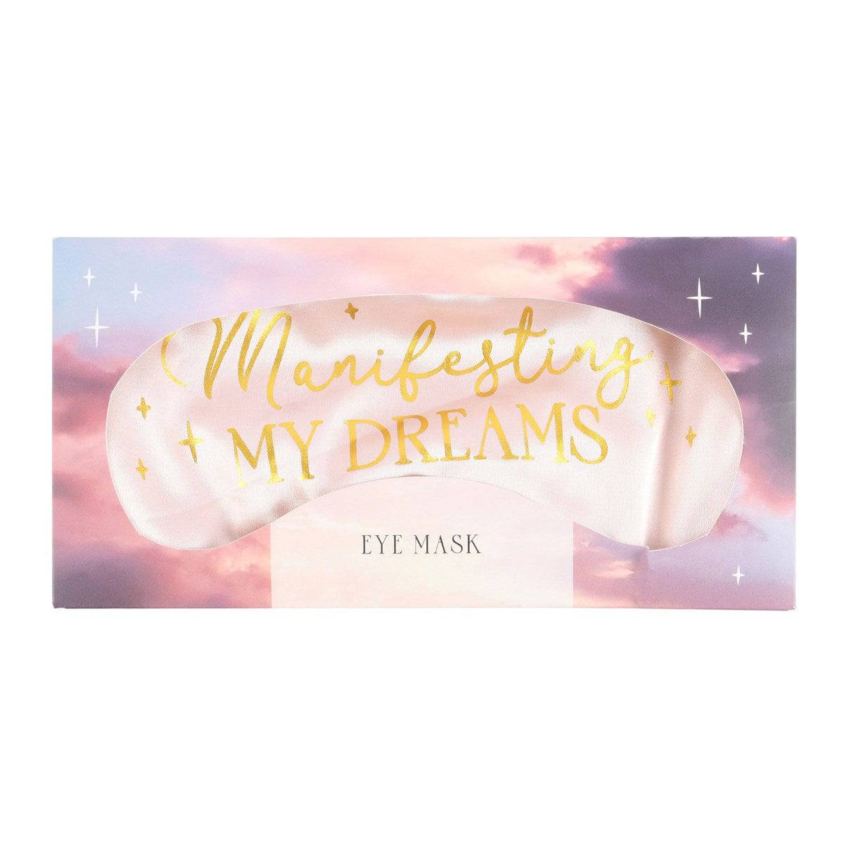 Manifesting My Dreams Pink Satin Sleep Mask - Crystal Nest