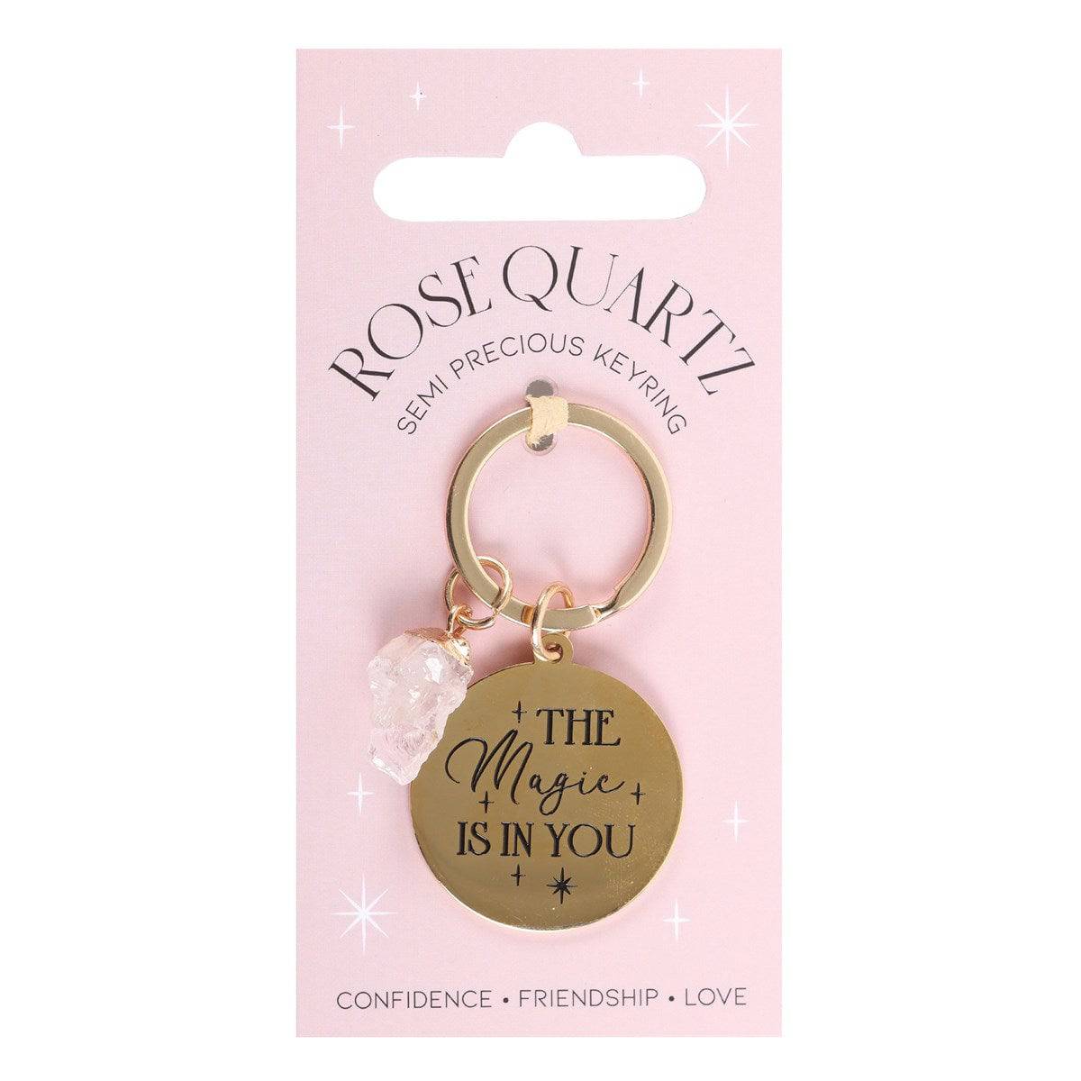 The Magic Is In You - Rose Quartz Crystal Keyring - Crystal Nest