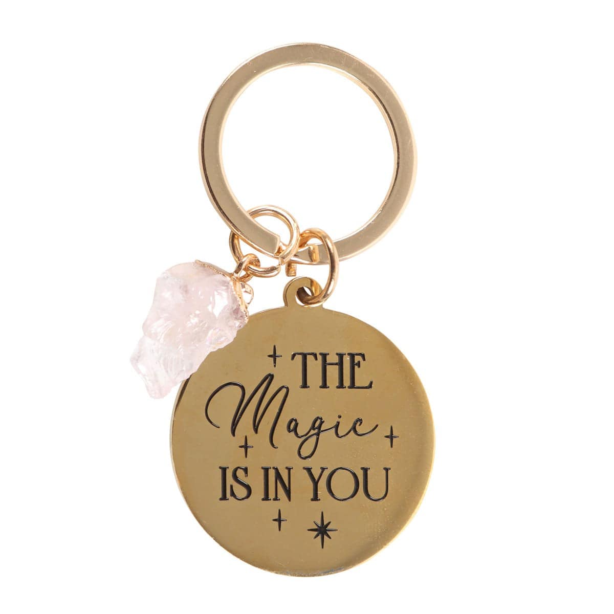 The Magic Is In You - Rose Quartz Crystal Keyring - Crystal Nest