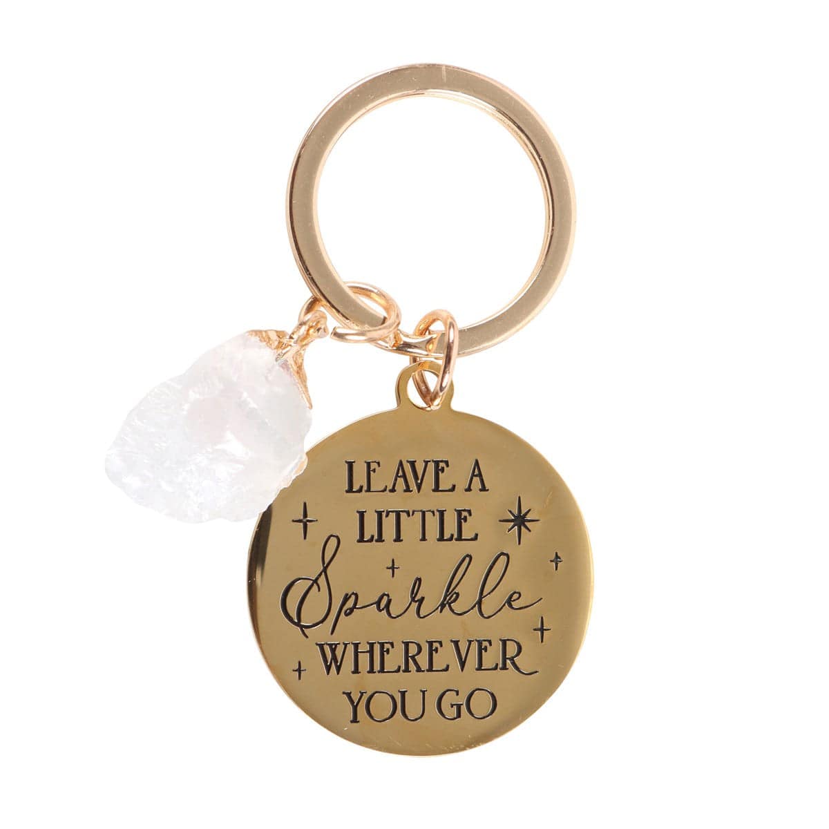 Leave a Little Sparkle - Clear Quartz Crystal Keyring - Crystal Nest