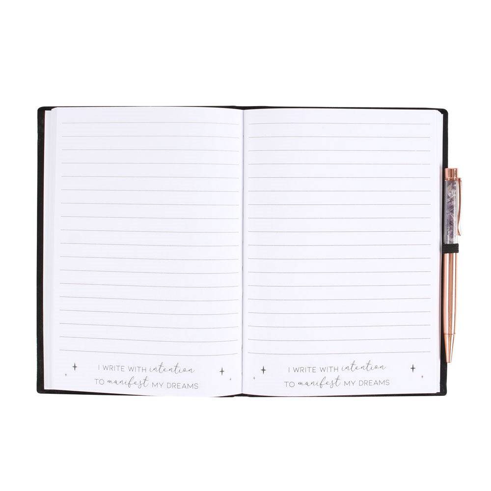 Manifestation Journal with Amethyst Pen - Crystal Nest