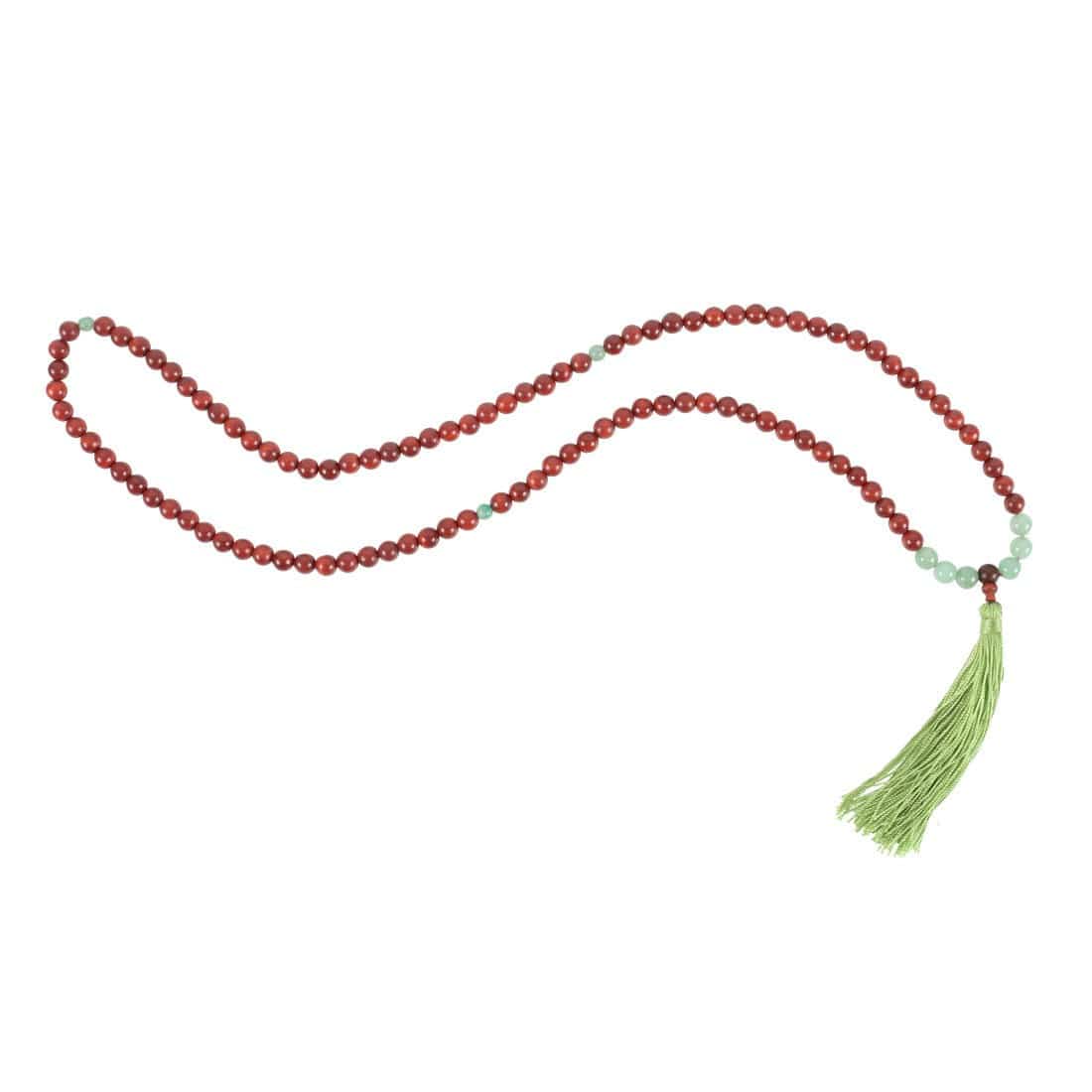 Love and Gratitude Rosewood & Green Aventurine Mala Necklace - Crystal Nest