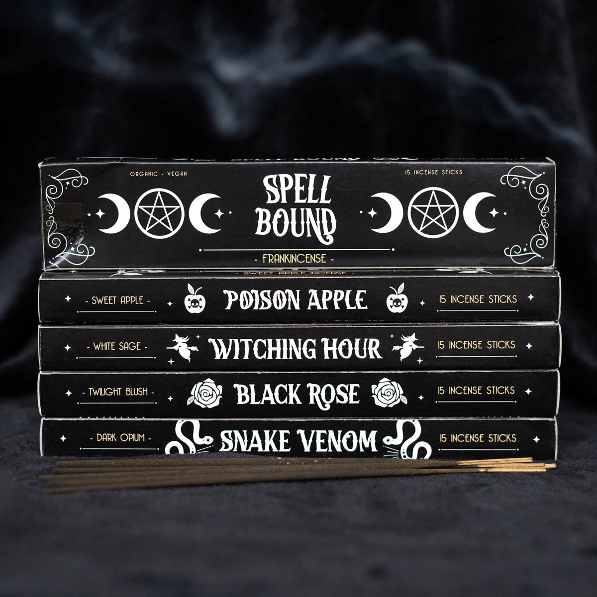 Midnight Ritual Incense Sticks | Set of 6 | Witchy Fragrance Gift Pack - Crystal Nest
