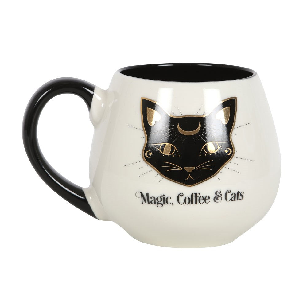 Magic, Coffee & Cats Rounded Mug - Crystal Nest