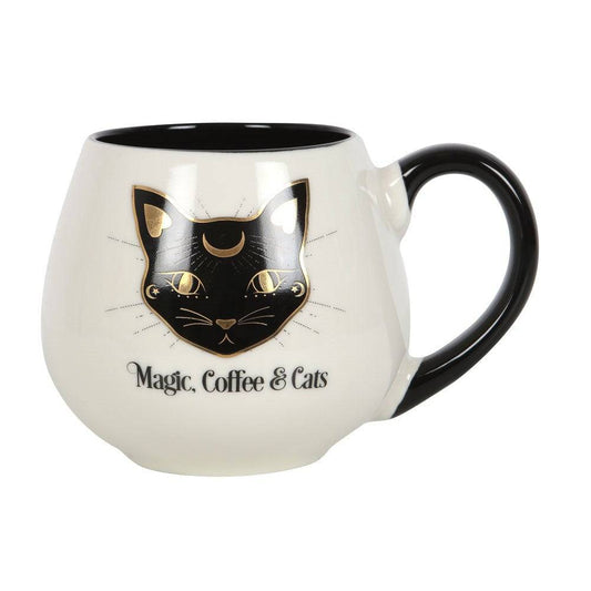 Magic, Coffee & Cats Rounded Mug - Crystal Nest