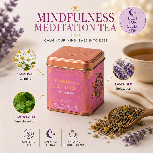 Mindfulness Meditation Herbal Tea | Chamomile & Lavender Blend (50g Tin)